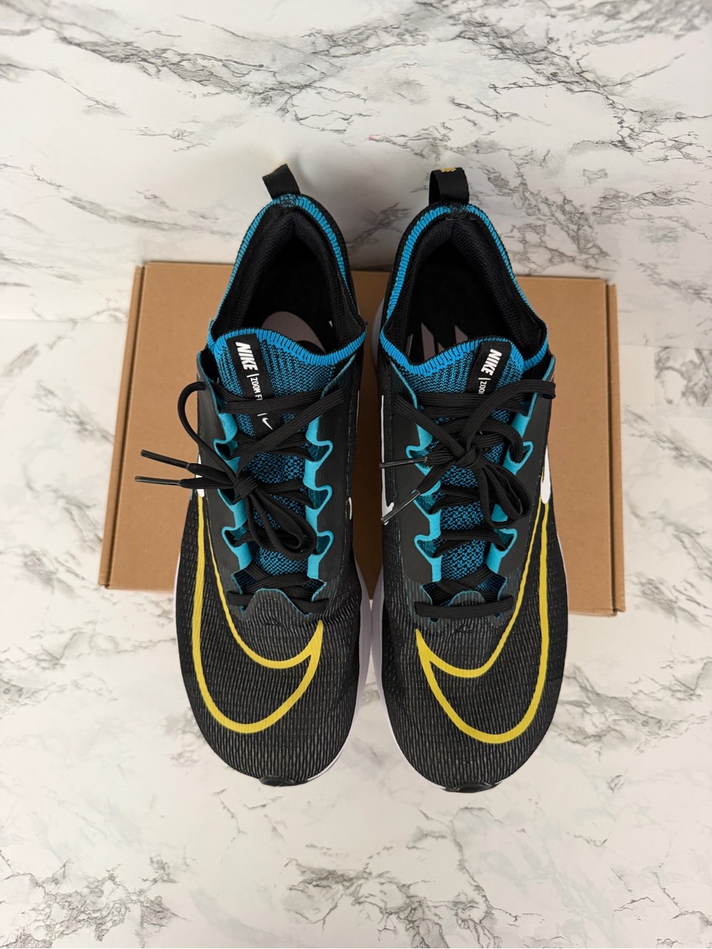 Nike Zoom Fly 4 Black Chlorine Blue Running Athletic Shoes CT2392 Men’s Sizes - Picture 4 of 9